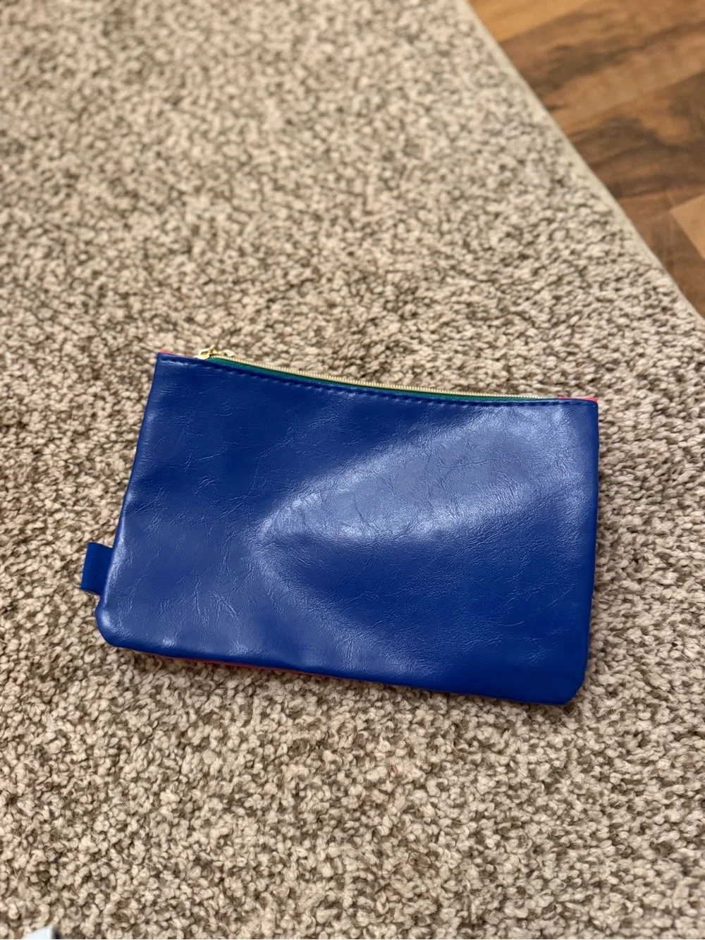 Bright Pink Leather Zip Pouch - Travel & Everyday Clutch